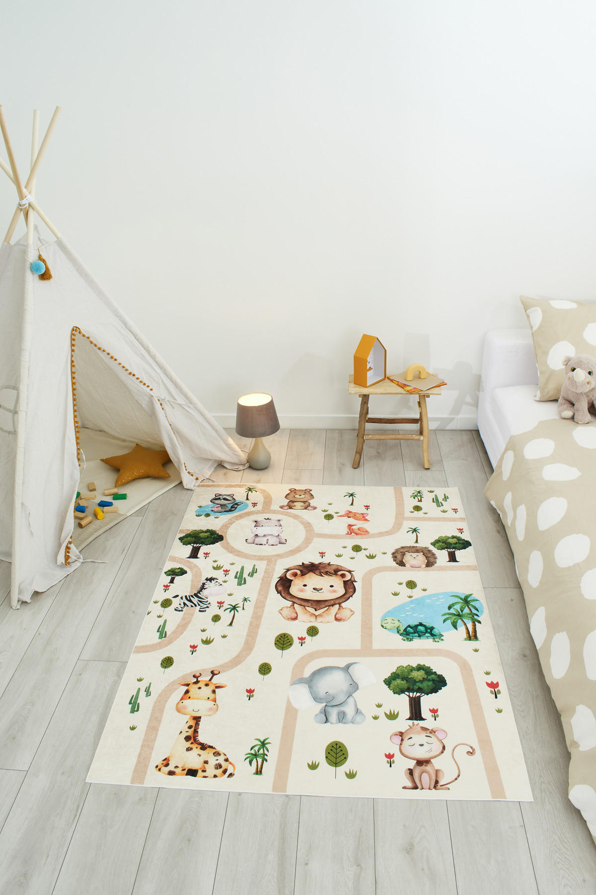 KINDERTEPPICH mit Zoo-Motiv Happy 120x160 cm - Beige, Textil (120/160cm) - Nazar Rugs