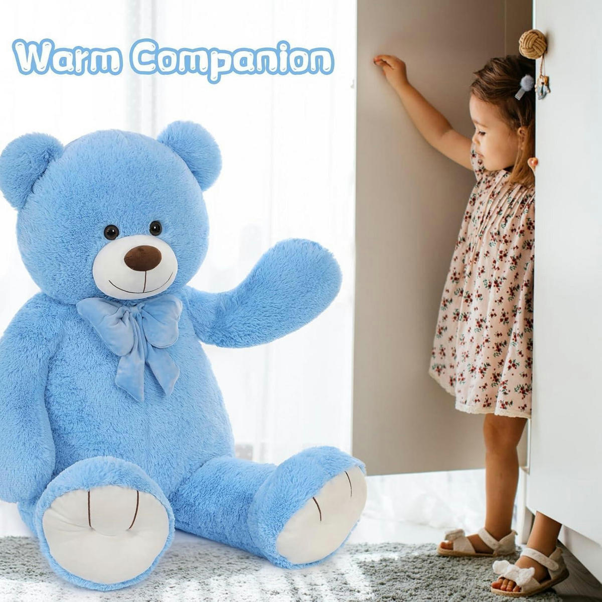 STOFFTIER Teddybär 120 cm Blau - Blau, Textil (90/120cm)