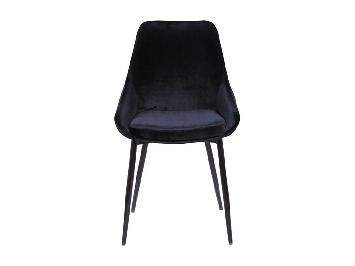 STUHL - 49 cm x 56 cm - Samt, Stoff - Schwarz - MASURIE - Schwarz, Textil (49/85.5/56cm) - Vente-Unique