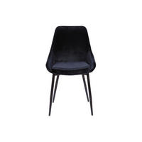 STUHL - 49 cm x 56 cm - Samt, Stoff - Schwarz - MASURIE - Schwarz, Textil (49/85.5/56cm) - Vente-Unique