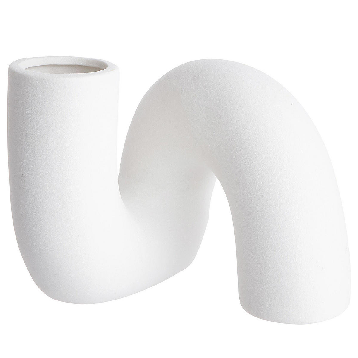 VASE Pipe - Weiß, Keramik (16cm) - BUTLERS