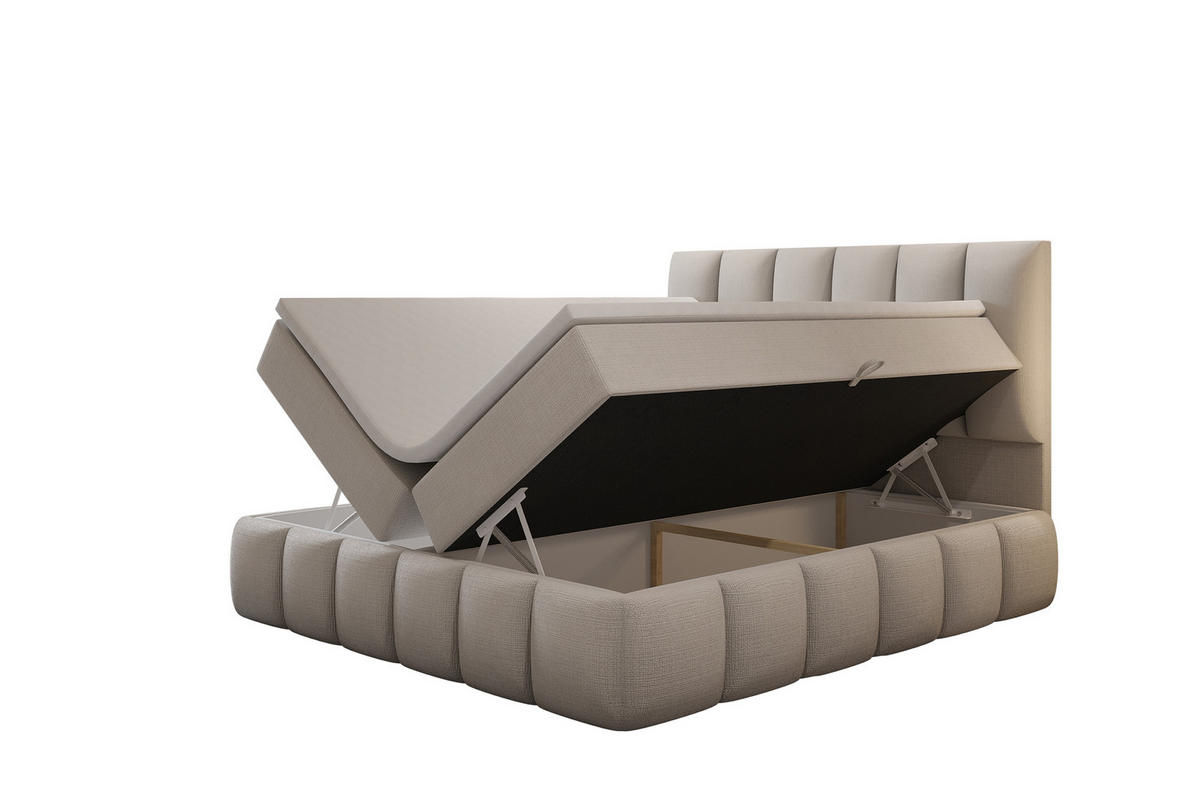BOXBETT Bali Plus 120x200 Beige - Beige, Textil/Metall (120/200cm) - VLR BEDS