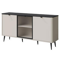 KOMMODE Marly Kaschmir / Graustein 160 / 40 / 82cm - Kaschmir/Beige, Holz/Holzwerkstoff (160/82/40cm) - Feldmann-Wohnen