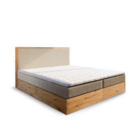 BOXBETT VERDON 160x200 cm mit Matratze und Topper - Creme - Creme, Holz (160/200cm) - MASSENO