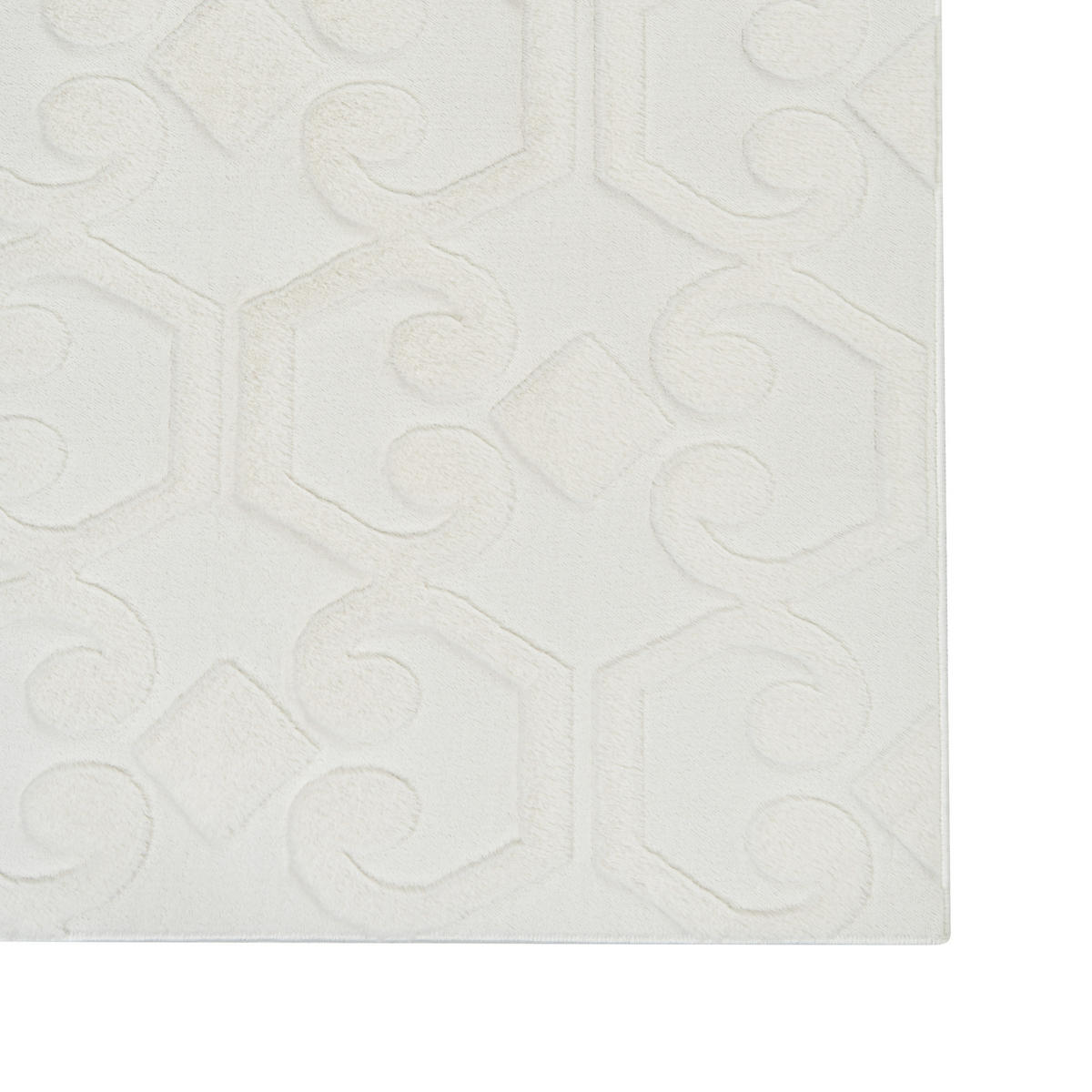 KOBEREC Krémově bílý 80/300 cm Gannett - bílá/krémová, textil (80/300cm) - Beliani