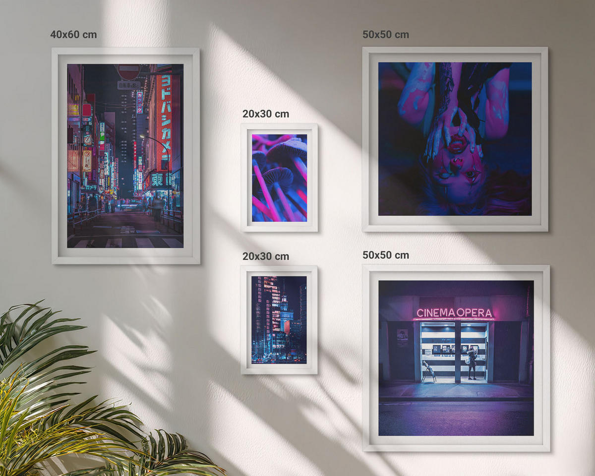 WANDBILDER 5er-Set - 50x50 cm & 20x30 cm & 40x60 cm Weißer Rahmen - Kosmische Sternenlandschaften - Weiß, Kunststoff (40/60cm) - ArtPrintCave