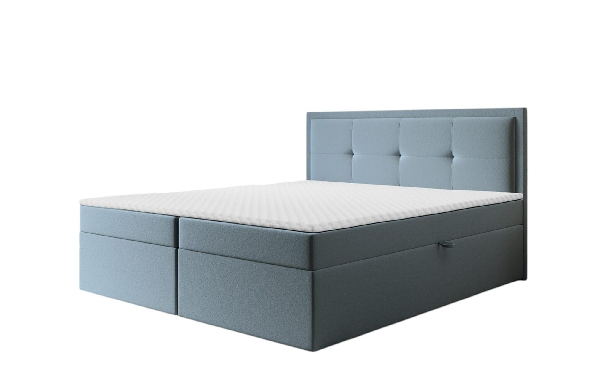 BOXBETT Degna - Blaugrau, Holzwerkstoff/Textil (160/200cm) - Fun Möbel