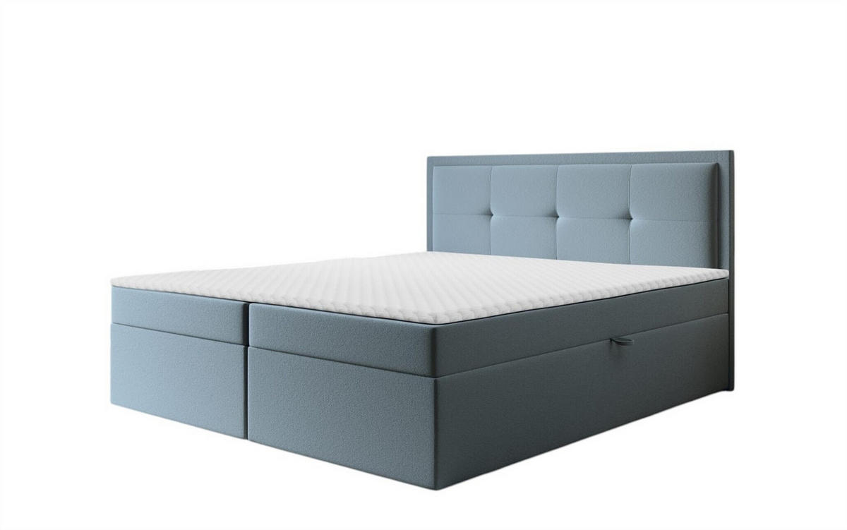 BOXBETT Degna - Blaugrau, Holzwerkstoff/Textil (160/200cm) - Fun Möbel