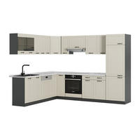 ECKKÜCHE R-Line, Sand Landhaus/Anthrazit, 287 x 227 cm - Beige/Anthrazit, Holzwerkstoff (287/206.8/60cm) - Vicco