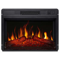 EINBAU Elektrokamin Einsatz AF23S – Breite 107 cm, 3D-Flammeneffekt, LED-Beleuchtung, Heizfunktion - Schwarz, Glas/Metall (61.4/44.5/13cm) - ArtiFlame