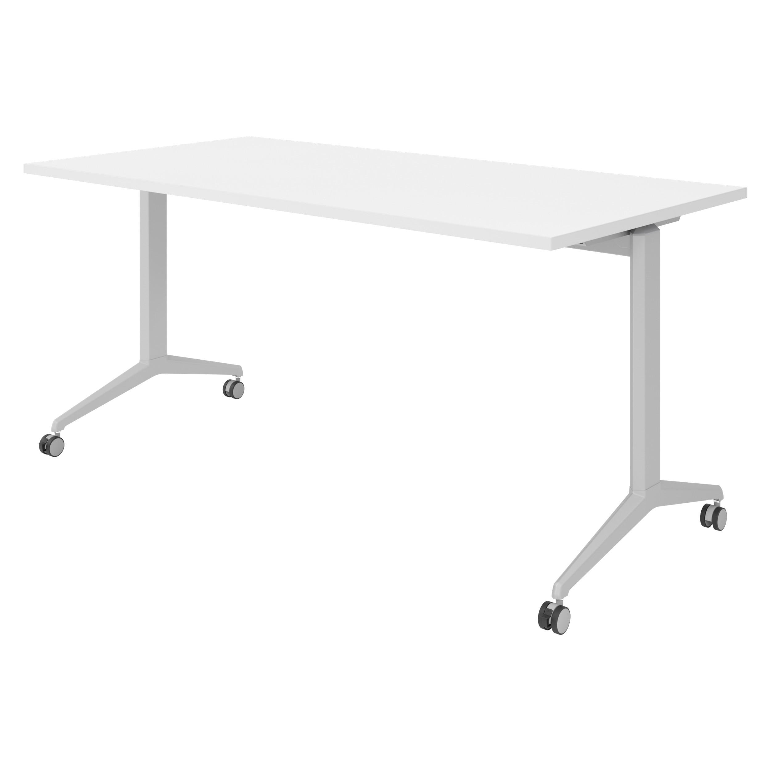 bümö Seminartisch Weiß, Silber 160x75x80 cm
