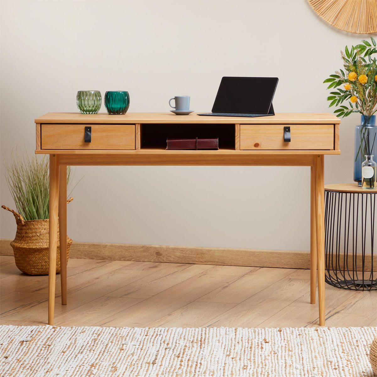 SCHREIBTISCH KIM - Braun, Holz (50/110/76cm) - IDIMEX