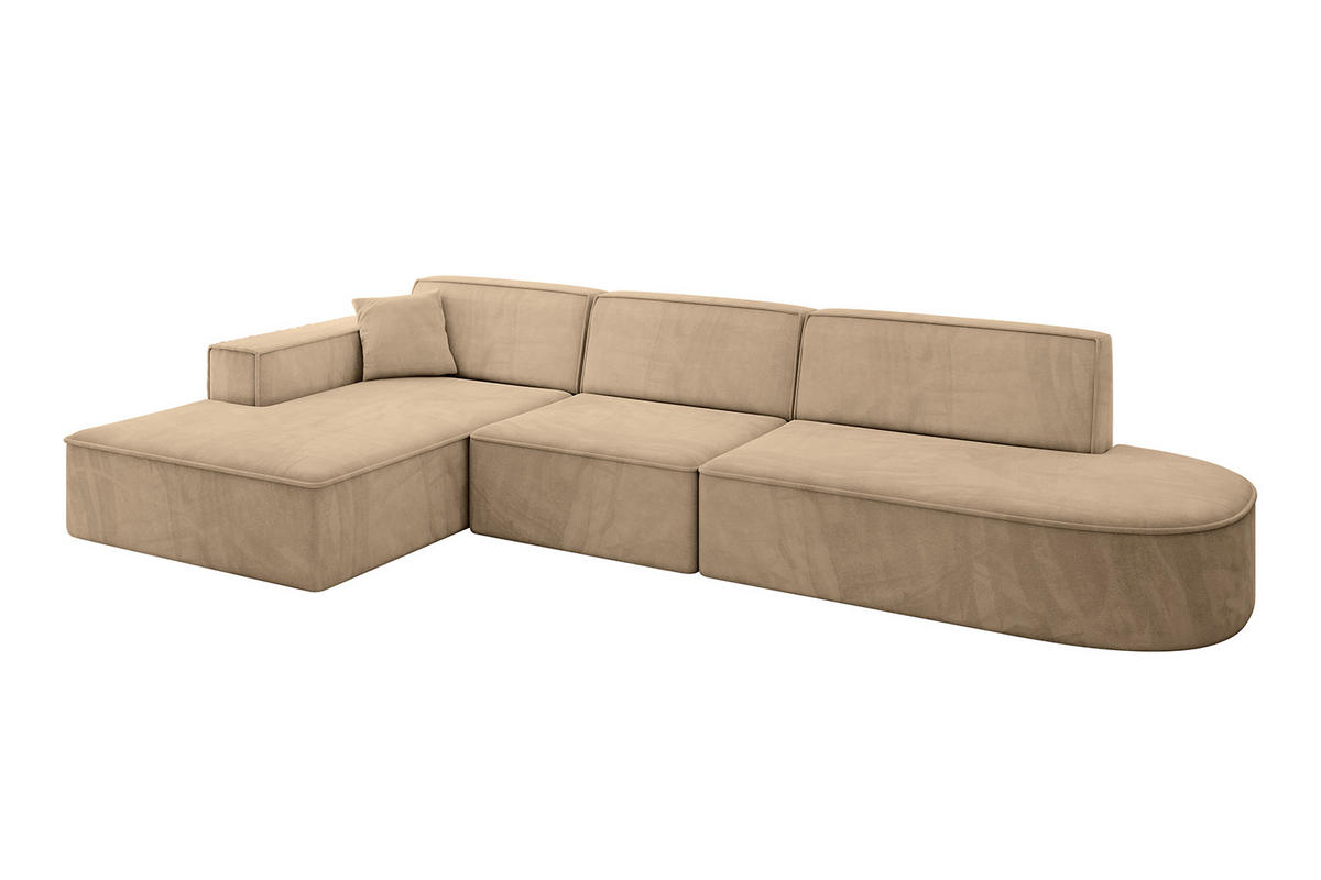 ECKSOFA Ottomane Links IREA-L2-v4 - 328x171x79 cm Beige - Beige, Holzwerkstoff/Textil (328/171cm) - ALTDECOR