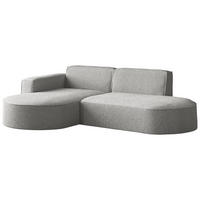ECKSOFA Hana L-Form 3-Sitzer Ecke Links, Boucle, Hellgrau 241/73/168 cm - Hellgrau/Schwarz, Textil/Metall (241/168cm) - WFL GROUP