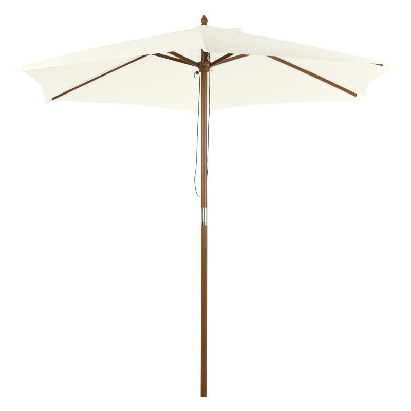 SONNENSCHIRM Ø2,5 m Bambus weiß - Weiß, Holz (250/250cm) - LEBENLANG
