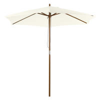 SONNENSCHIRM Ø2,5 m Bambus weiß - Weiß, Holz (250/250cm) - LEBENLANG