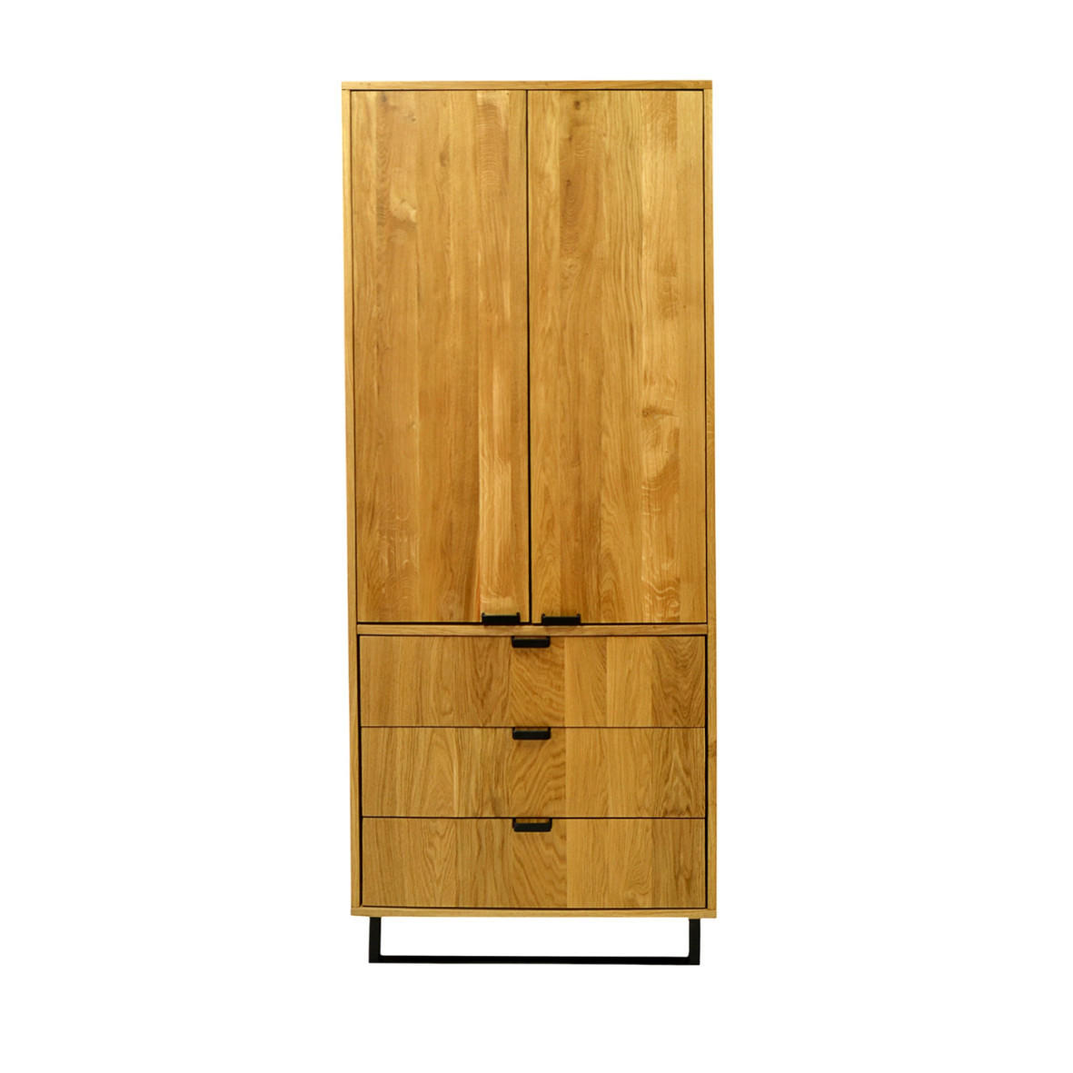 ZWEIFLÜGELSCHRANK mit Schubladen für das Schlafzimmer HUGON - Eichefarben, Holz (80/200/55cm) - Rawood Furniture