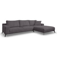 ECKSOFA Aspen in L-Form, Coach Farbe: Dunkelgrau, Cordstoff, Ottomane Rechts - Dunkelgrau, Textil (312/187cm) - VENASI MÖBEL