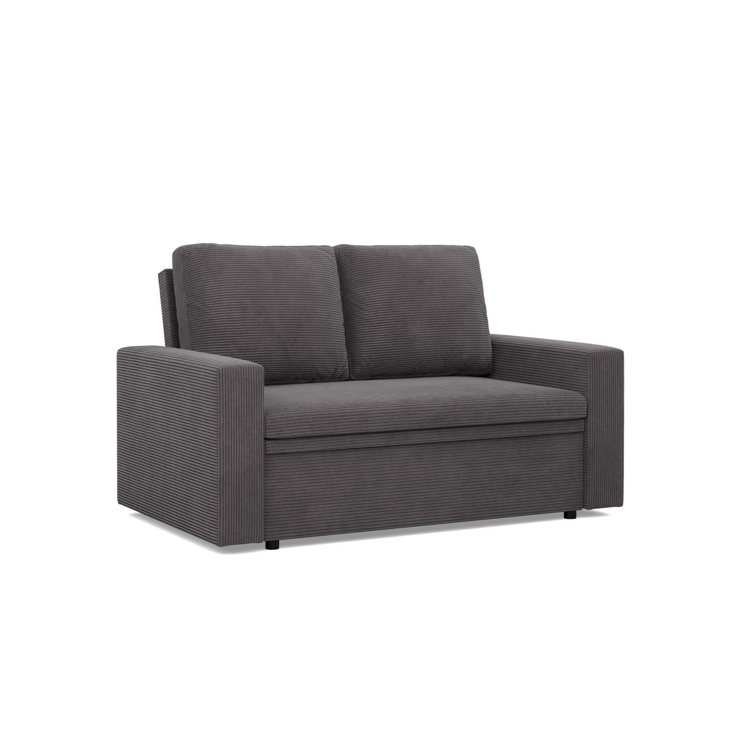SOFA 2-SITZER MIT SCHLAFFUNKTION NEO, Cord - Dunkelgrau - Grau, Textil (148/90/87cm) - Mebligo