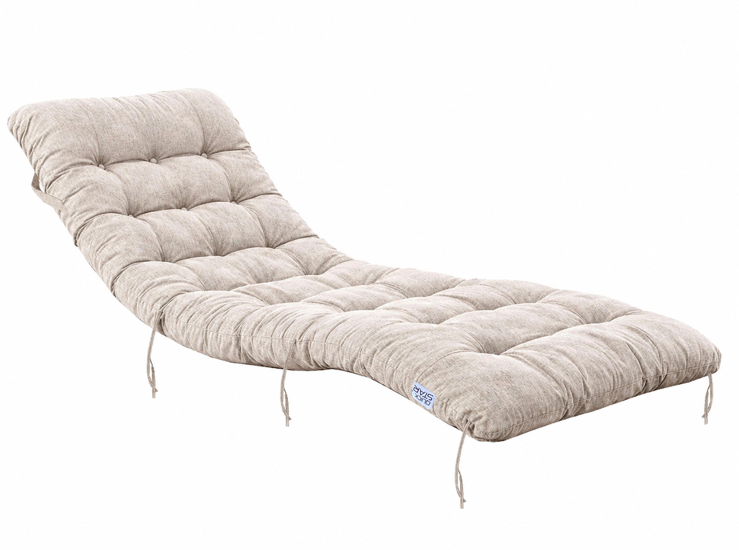 LIEGESTUHLAUFLAGE 157/57 cm Leinen - Taupe/Ecru, Textil (57/10/157cm) - QUICK STAR