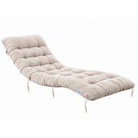 LIEGESTUHLAUFLAGE 157/57 cm Leinen - Taupe/Ecru, Textil (57/10/157cm) - QUICK STAR