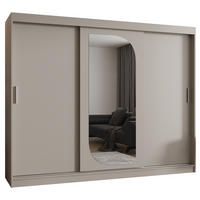 SCHWEBETÜRENSCHRANK 200/250/62 3-türig - Kaschmir/Silberfarben, Holz (250/200/62cm) - MÖBEL KRYSPOL