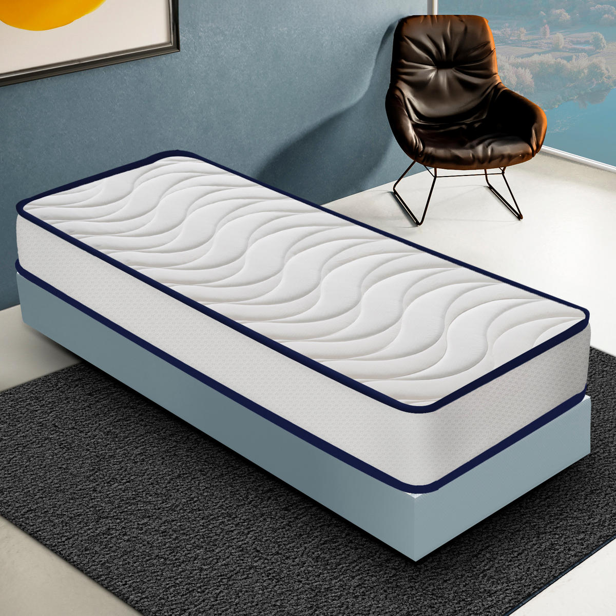 MATRATZE 90x200, Höhe 20 cm, Kaltschaum H4, CLEO - Weiß, Textil (90/200cm) - iLoveSleep