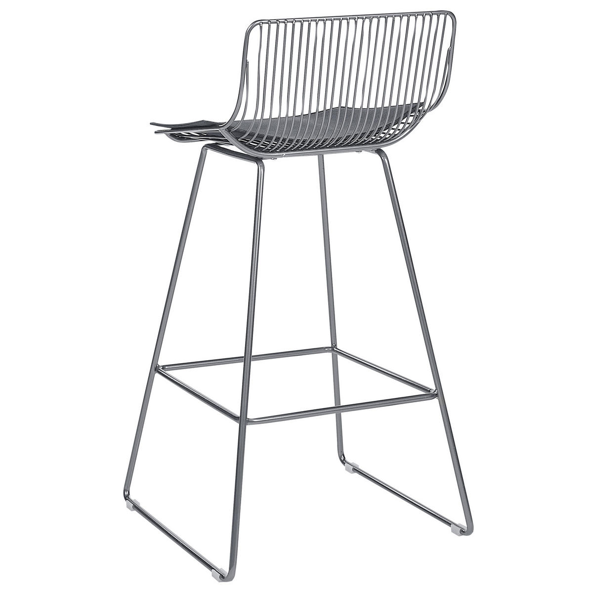 BARSTUHL 2er-Set Metall Silber Fredonia - Silberfarben, Textil/Metall (50/97/49cm) - Beliani
