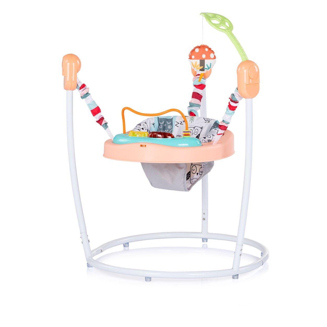 HOPSER Jumpy Joy Musik Licht rosa Tiere Hängespielzeug Motorikspielzeug - Rosa, Metall (66/71/71cm) - Chipolino