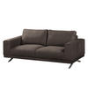 2-SITZER SOFA - Antiklederlook - Graubraun, Textil (196/81/89cm) - home24