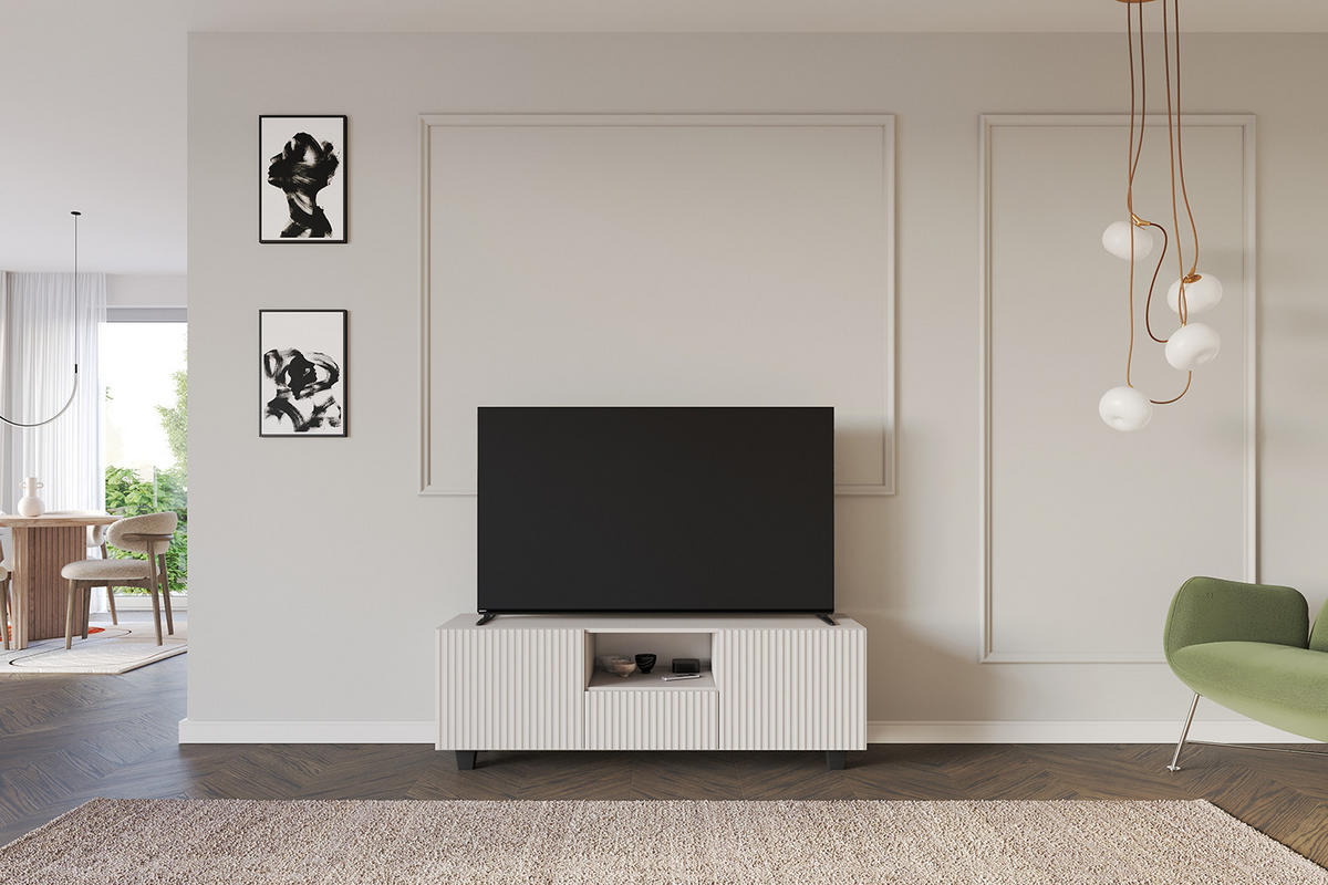 LOWBOARD NOA-2-S 140x50x41 cm - Kaschmir - Kaschmir/Schwarz, Holzwerkstoff (140/50/41cm) - ALTDECOR