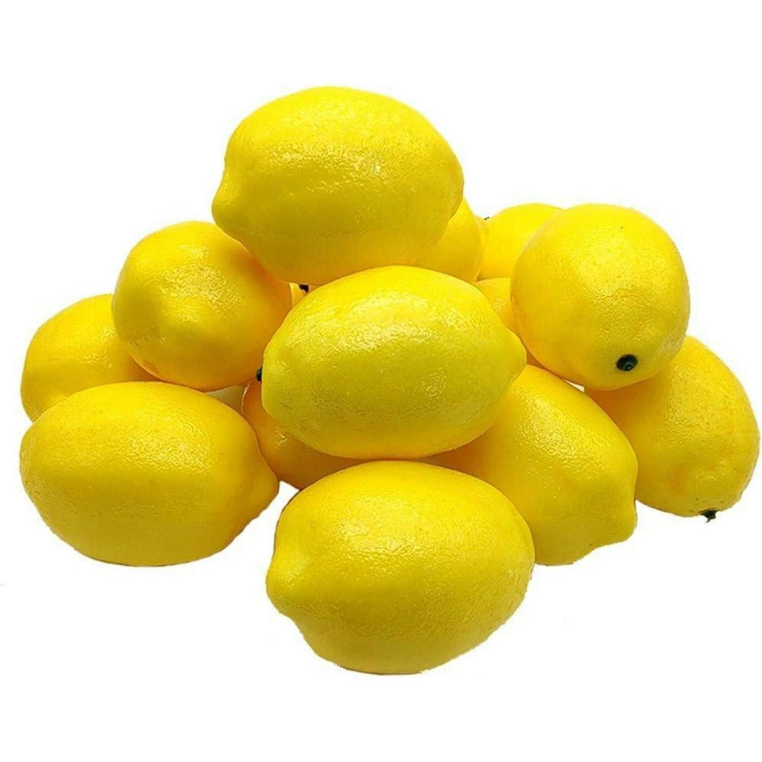 KÜNSTLICHE Zitronen 15 Stück Set 10 cm - Gelb, Kunststoff (10cm)