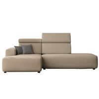 ECKSOFA RICO Links, Stoff Dunkelbeige - Beige, Textil (260/186cm) - Idohome