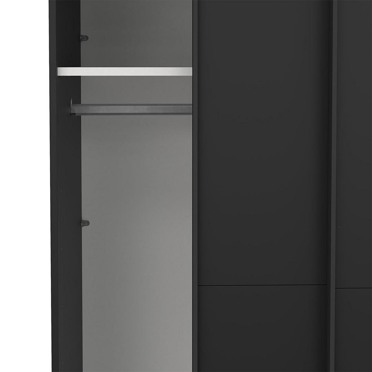 SCHIEBETÜRENSCHRANK, Como, Schwarz, Holzwerkstoff, 119 x 67 x 221 cm - Schwarz, Holzwerkstoff (119/221/67cm) - ebuy24