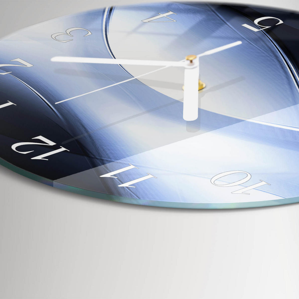 WANDUHR fi30 cm - Abstraktion - Blau, Glas (30/30/0.4cm) - TULUP