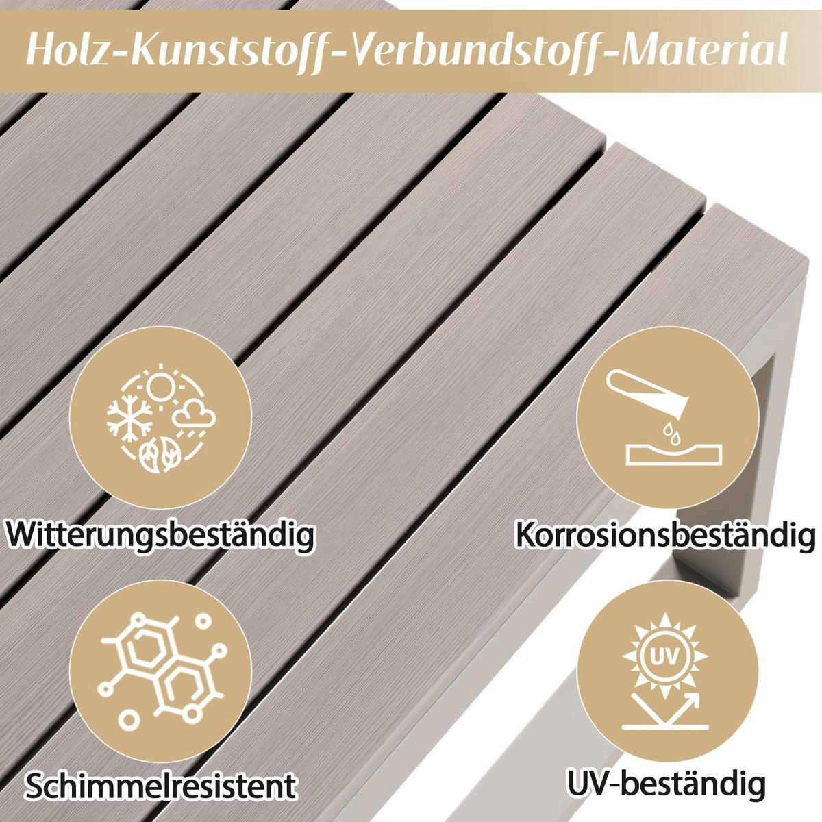 LOUNGEGARNITUR mit zwei Couchtischen, Beige + Khaki - Beige, Metall - KOMHTOM