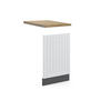FRONTBLENDE Fame-Line Weiß Landhaus 45 cm, AP Eiche - Anthrazit/Creme, Holzwerkstoff (45/67.4/1.6cm) - Vicco