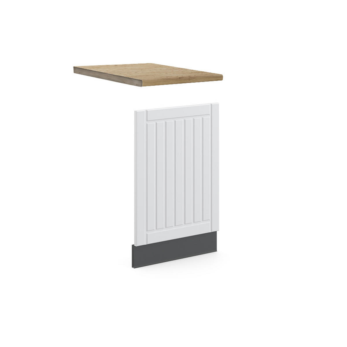 FRONTBLENDE Fame-Line Weiß Landhaus 45 cm, AP Eiche - Anthrazit/Weiß, Holzwerkstoff (45/67.4/1.6cm) - Vicco