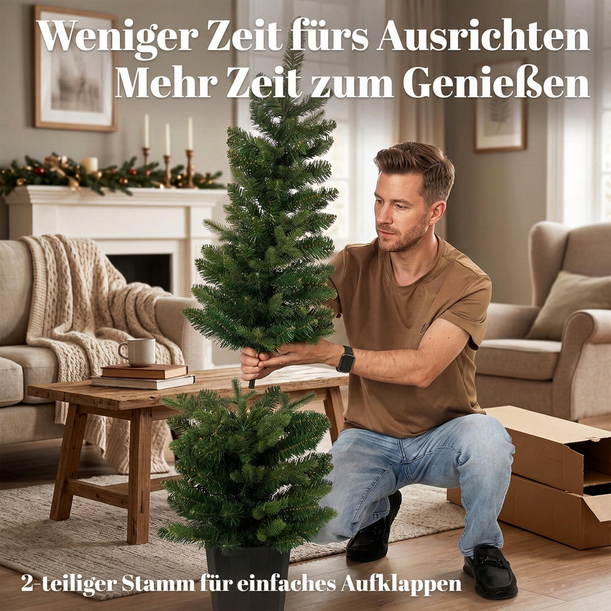 WEIHNACHTSBÄUME 2er Set PE Grün - Grün, Kunststoff (120cm) - HOMCOM