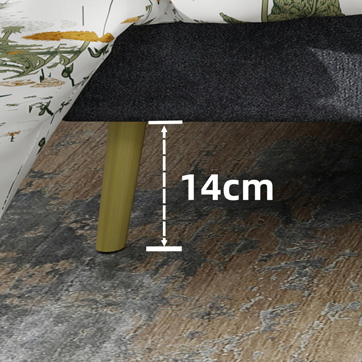 ČALOUNĚNÁ postel 140/200 cm s měkkým čelem, bez úložného prostoru, Šedá - šedá, textil (140/200cm) - Redom