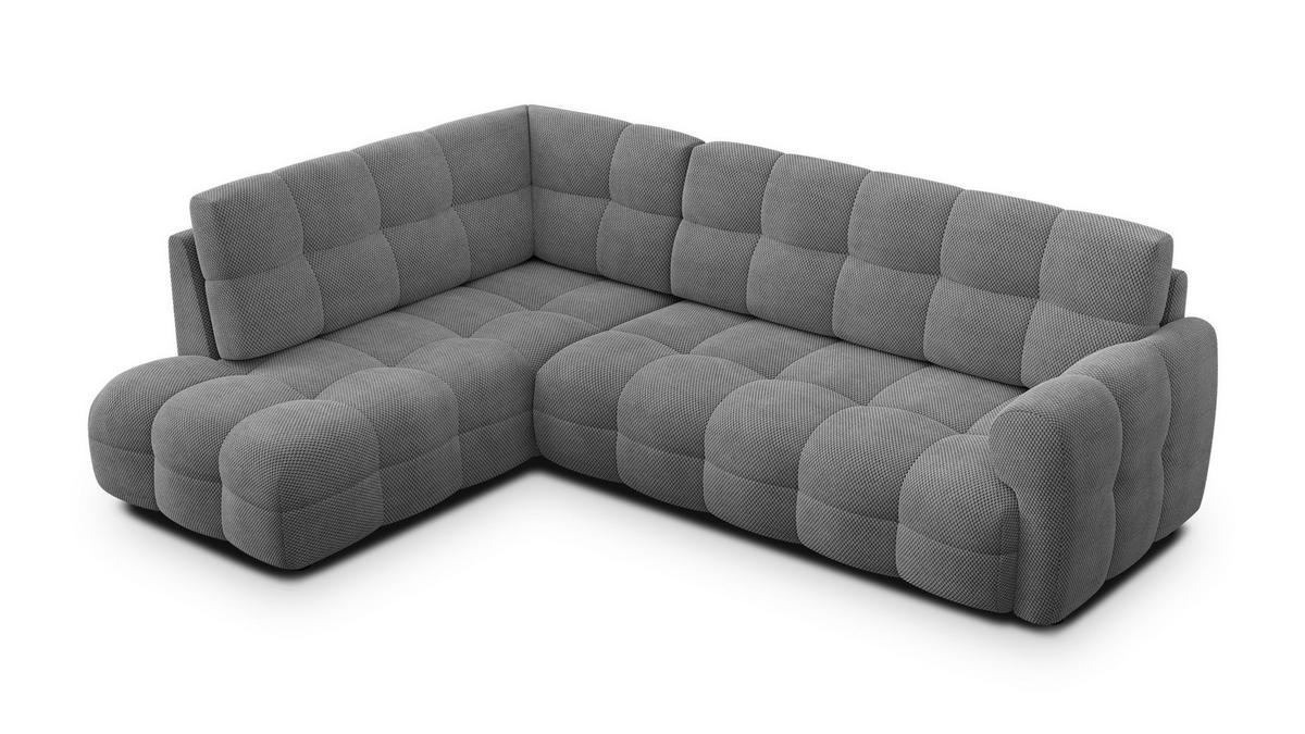 ECKSOFA MELLOW 5-Sitzer, grau - Schwarz/Grau, Holz/Textil (283/191cm) - Courtois Laville