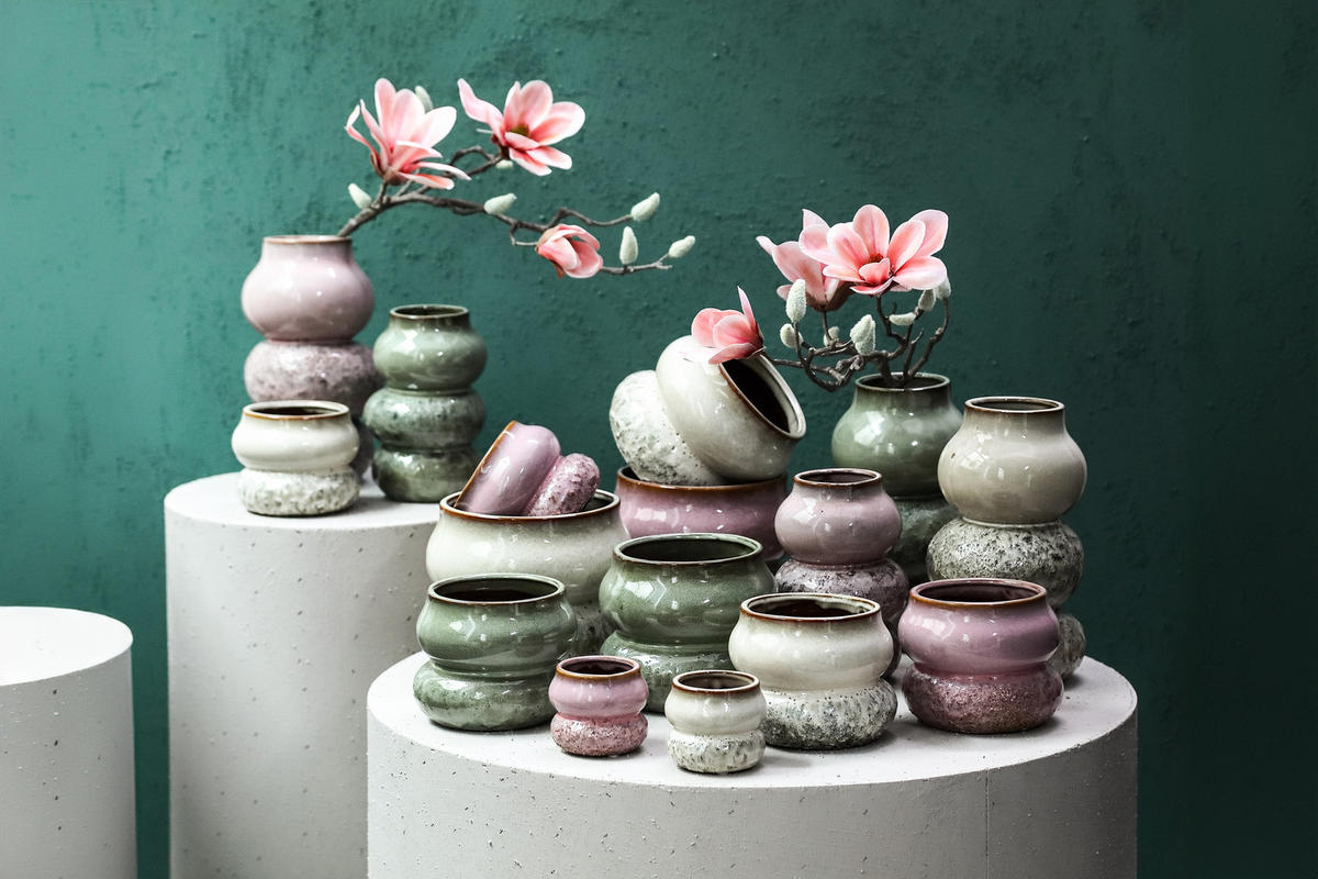 TOPF Concetta Rosa 15/15/26cm - Pink, Keramik (26cm) - PTMD Collection