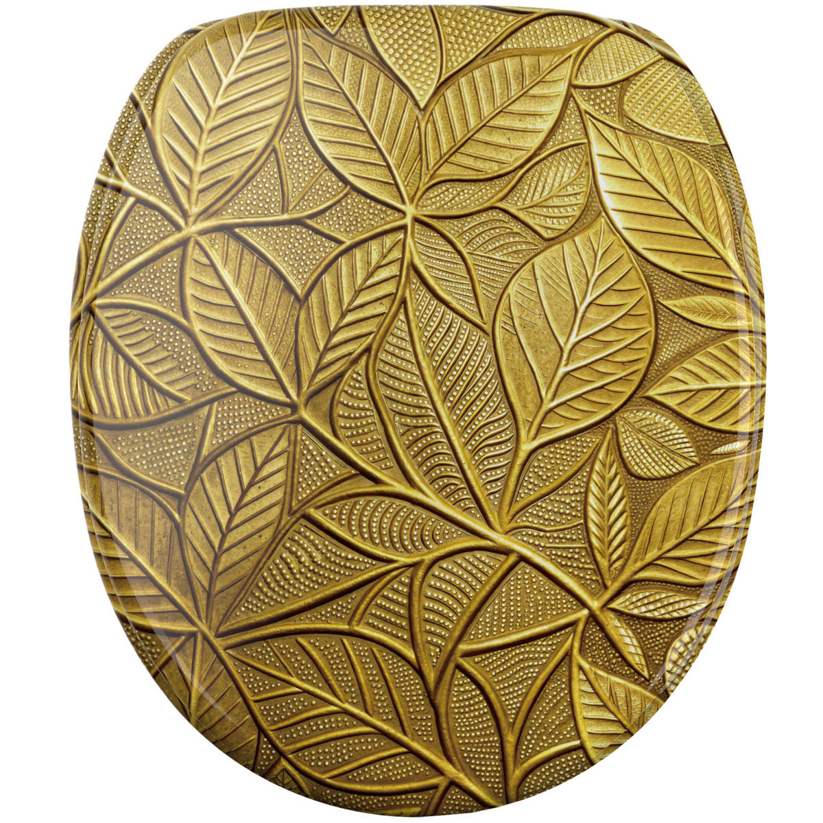 WC Sitz mit Absenkautomatik Bractea - Goldfarben, Holzwerkstoff (38/6/47cm) - Sanilo