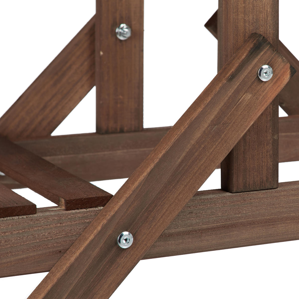 BLUMENTREPPE - Dunkelbraun, Holz (83/142.5/28.5cm) - Relaxdays