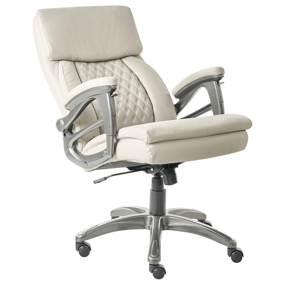 CHEFSESSEL Beige Gallant - Beige/Silberfarben, Kunststoff (66/113/66cm) - Beliani