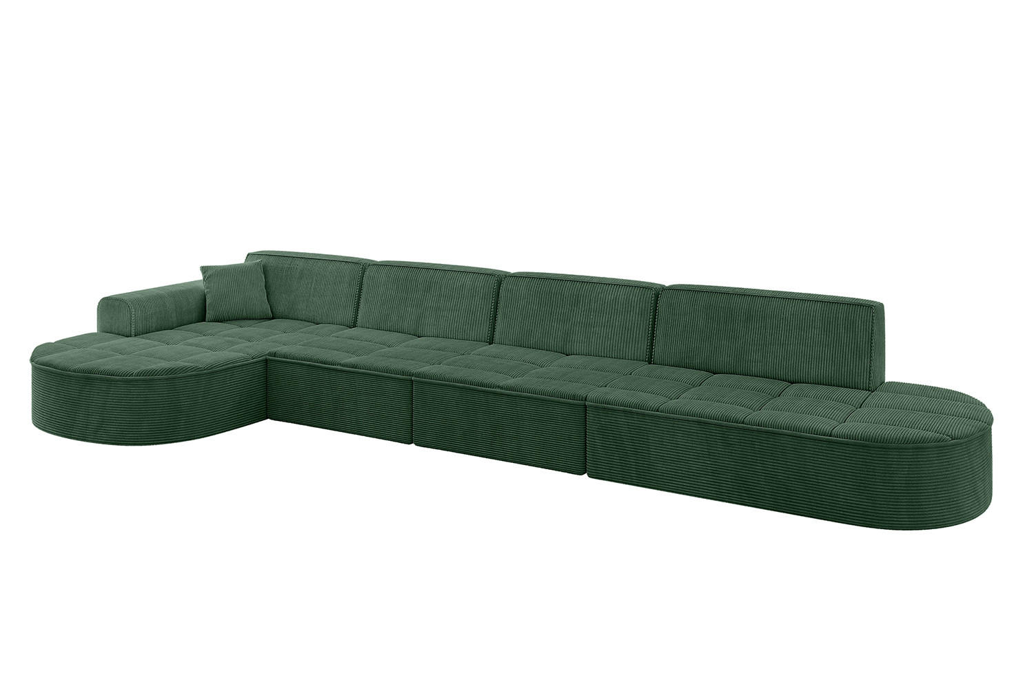 ECKSOFA Ottomane Links TARO-L3 - 413x171x79,5 cm Grün - Grün, Holzwerkstoff/Textil (413/171cm) - ALTDECOR