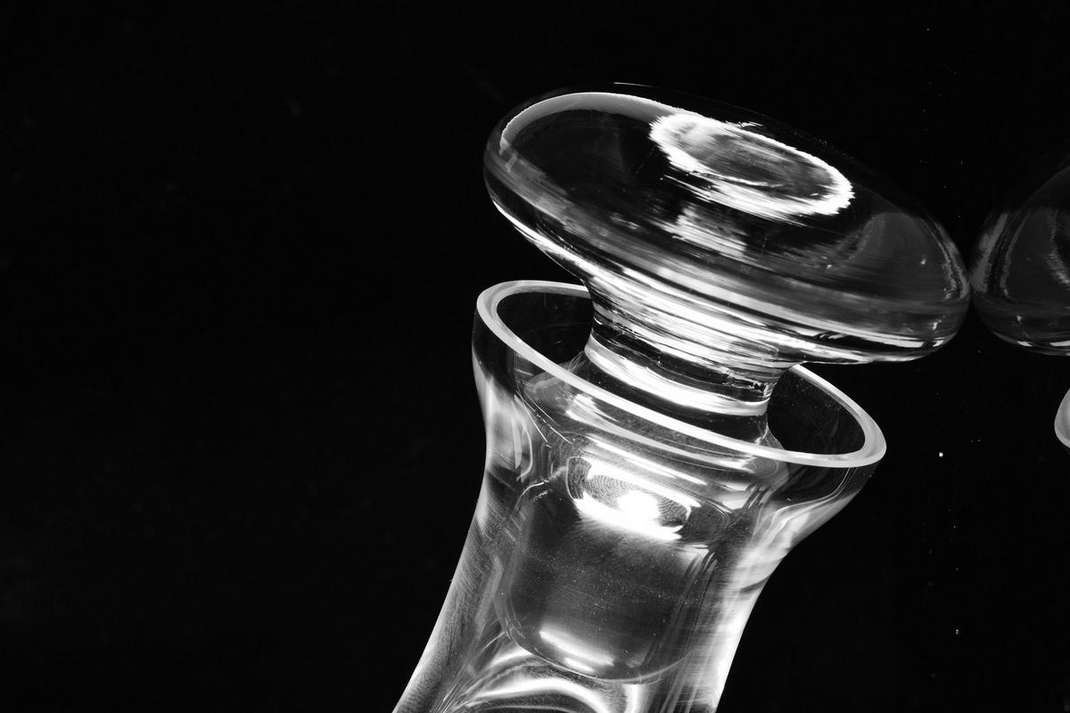 WHISKYKARAFFE MIT STOPPER, 1 Stk., 750 ml, Handgemacht - Transparent, Glas (0.75L) - Krosno Glass