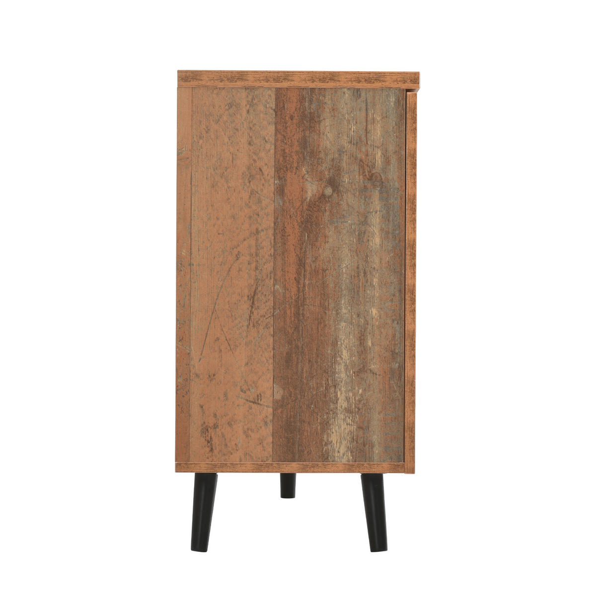 TV komoda z dřevotřísky 140x35x70 cm antická hnědá se 3 zásuvkami a nastavitelnými policemi - hnědá, kompozitní dřevo (140/70/35cm) - Modfu
