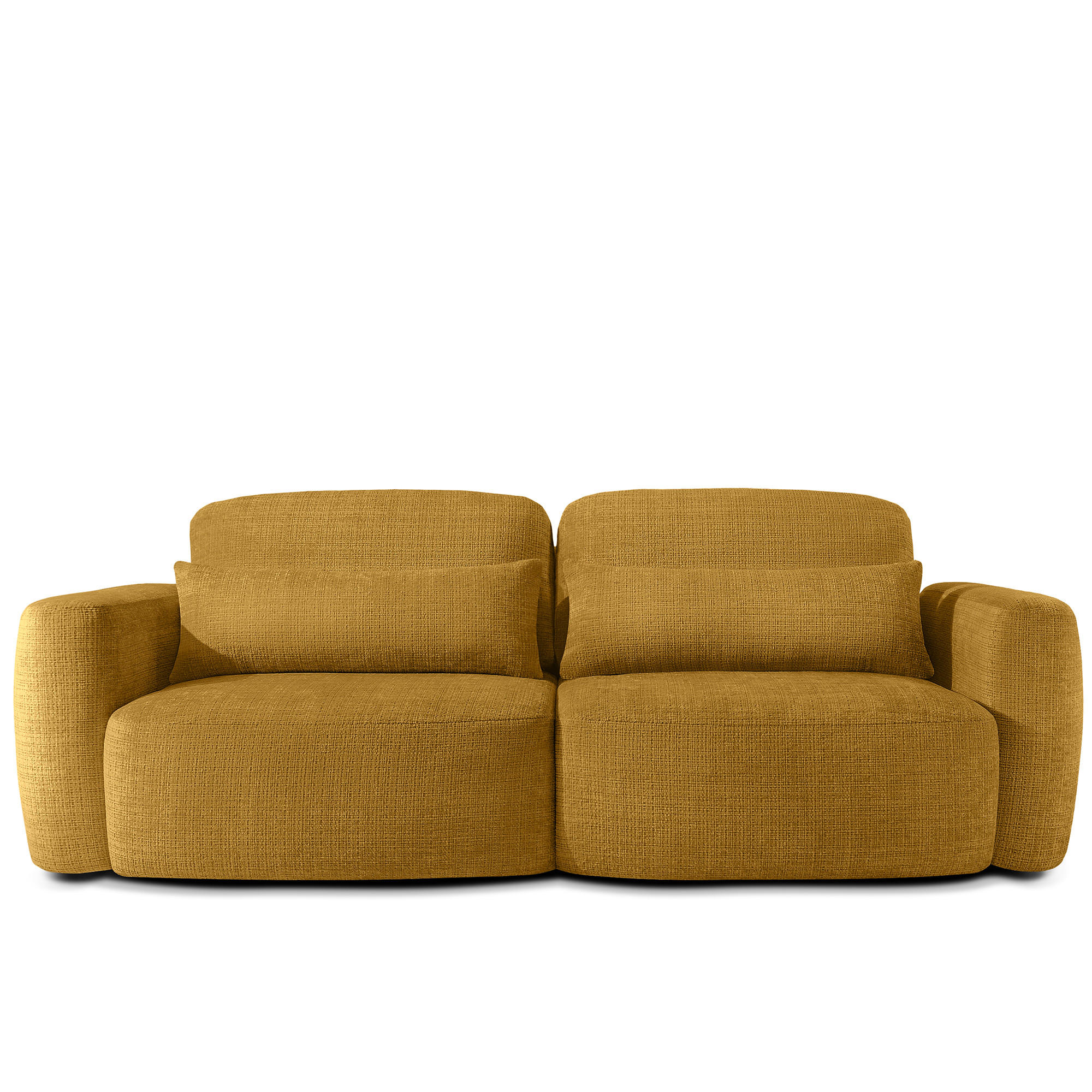 SOFA 3 ELOSA - Gelb, Holz/Textil (245/85/115cm) - KONSIMO®