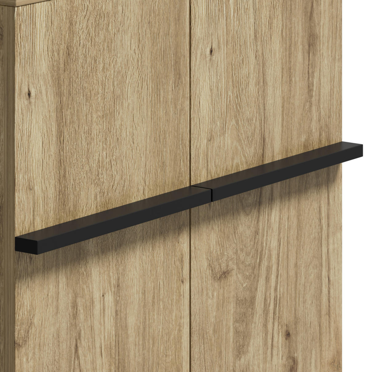 SCHUHSCHRANK 60/34,5/95 cm mit Doppeltüren und verstellbaren Einlegeböden in Holzoptik, Schwarz/Natur - Schwarz, Holzwerkstoff (60/95/34.5cm) - Redom